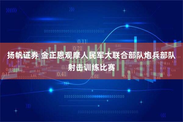 扬帆证券 金正恩观摩人民军大联合部队炮兵部队射击训练比赛